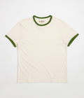 Mollusk Hemp Ringer T-Shirt - Natural / Rover Green