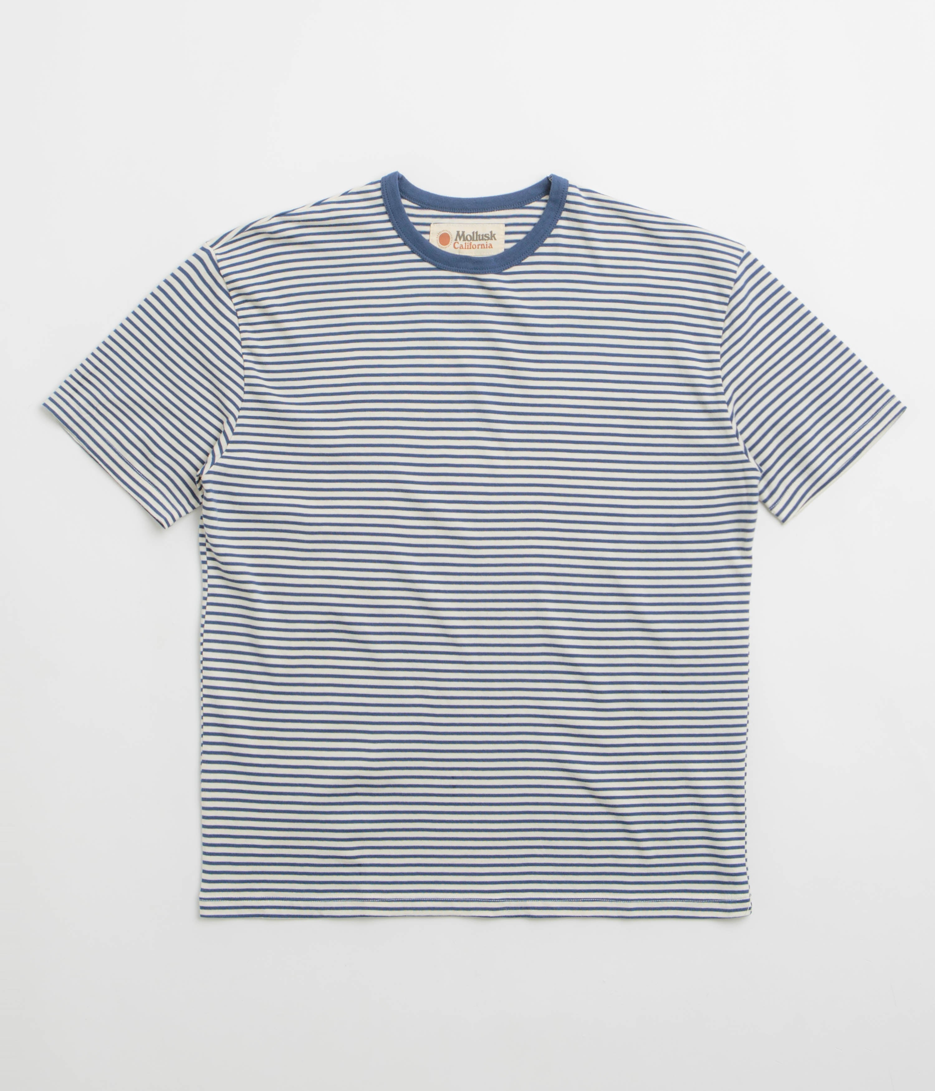 Mollusk Striped Heavy T-Shirt - Natural / Indigo
