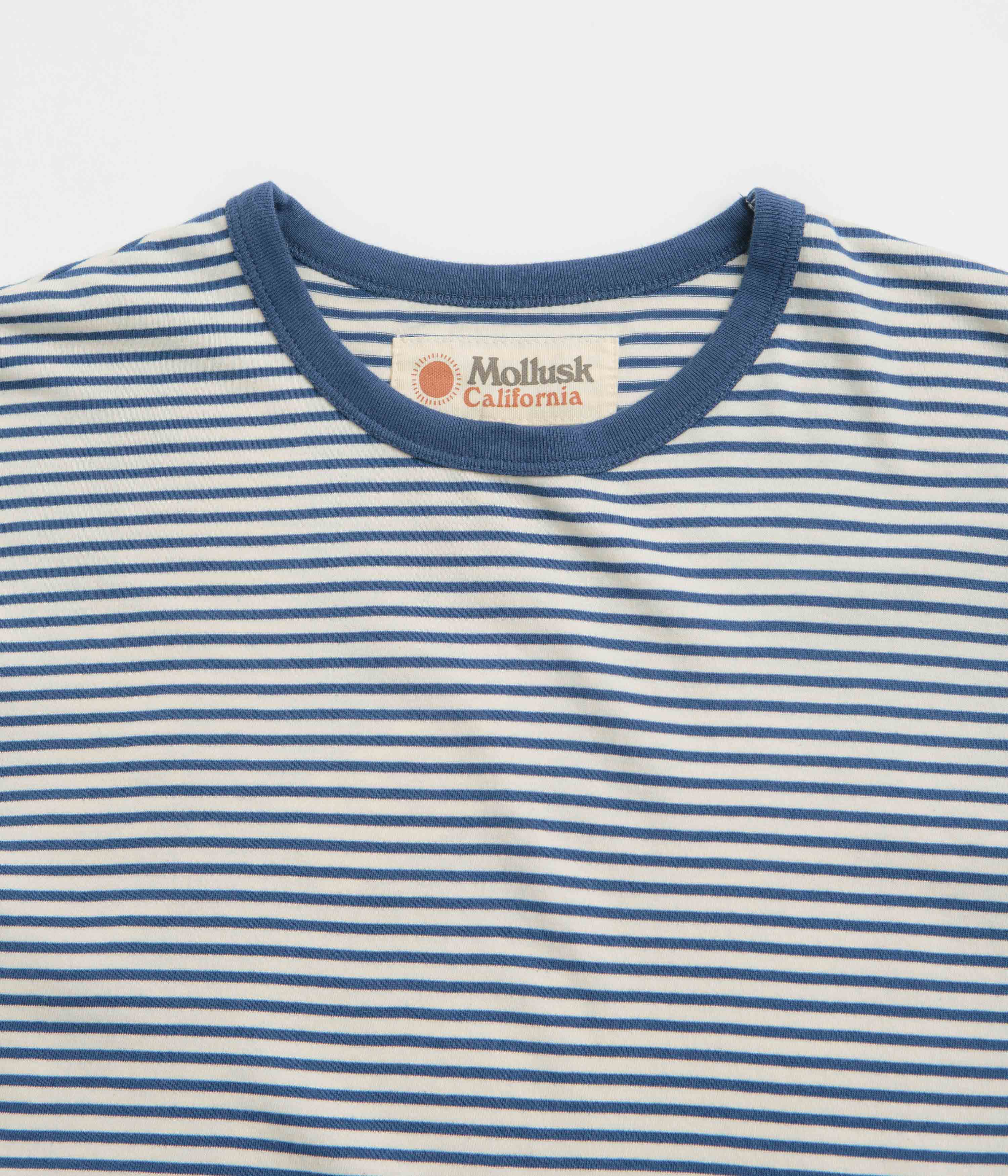 Mollusk Striped Heavy T-Shirt - Natural / Indigo