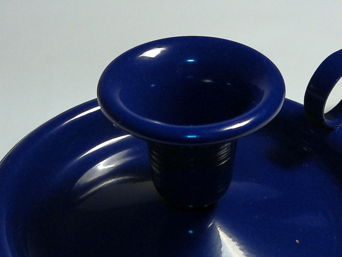 Münder Email Kerzenhalter beschichtet 14,5 cm x 13,0 cm x 6 cm, Farbe blau mit blauem Rand