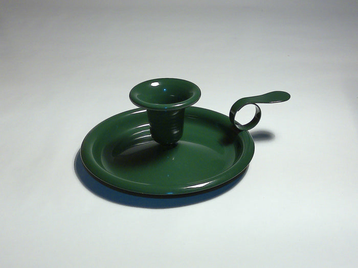 Münder Email Kerzenhalter beschichtet 14,5 cm x 13,0 cm x 6 cm, Farbe dunkelgrün mit dunkelgrünem Rand
