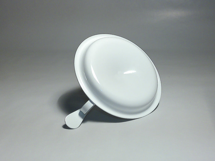 Münder Email Kerzenhalter beschichtet 14,5 cm x 13,0 cm x 6 cm, Farbe weiß mit weißem Rand