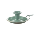 Münder Email Kerzenhalter emailliert 14,5 cm x 13,0 cm x 6 cm, Farbe mint mit weißem Rand