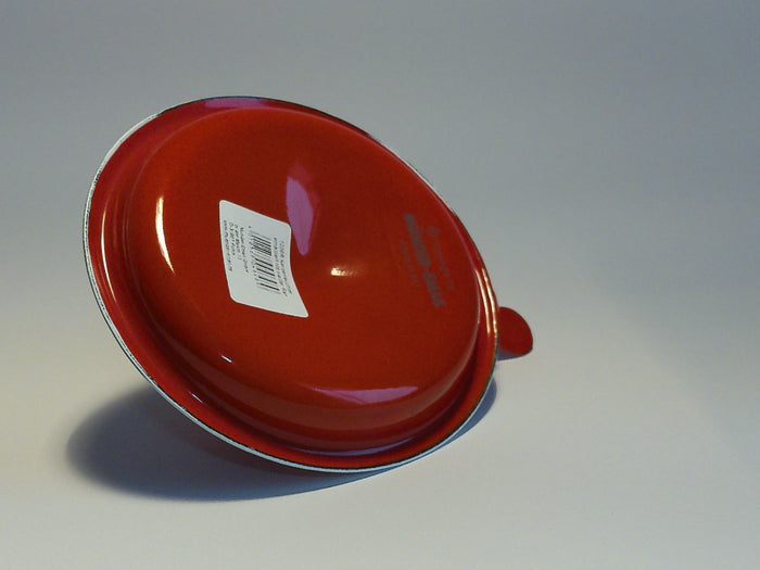 Münder Email Kerzenhalter emailliert 14,5 cm x 13,0 cm x 6 cm, Farbe rot mit weißem Rand