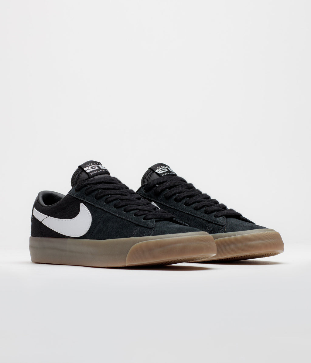 Nike SB Blazer Low Pro GT Shoes - Black / White - Black - White