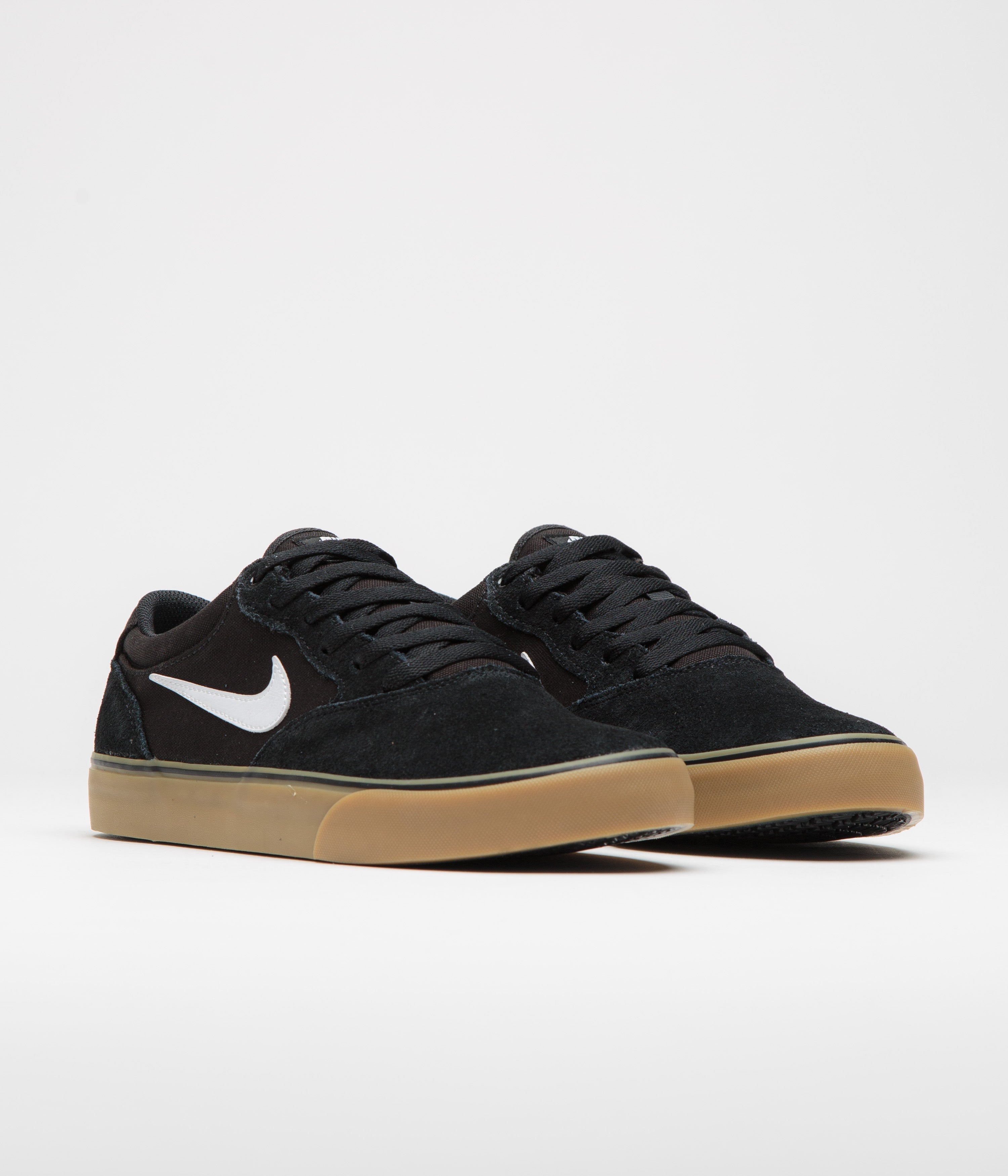 Nike SB Chron 2 Shoes - Black / White - Black - Gum Light Brown