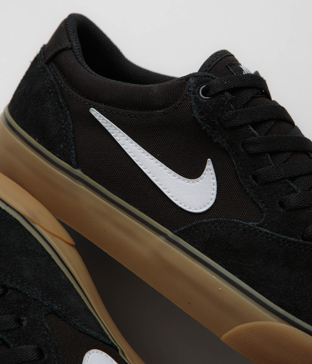Nike SB Chron 2 Shoes - Black / White - Black - Gum Light Brown