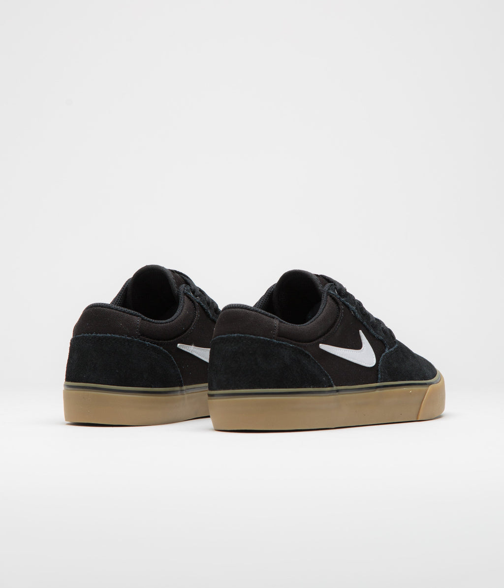 Nike SB Chron 2 Shoes - Black / White - Black - Gum Light Brown