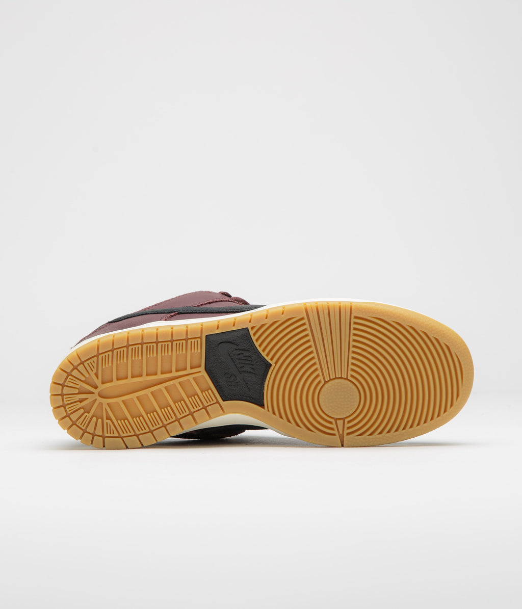 Nike SB Orange Label Dunk Low Pro Shoes - Burgundy Crush / Black - Mystic Dates - Sail