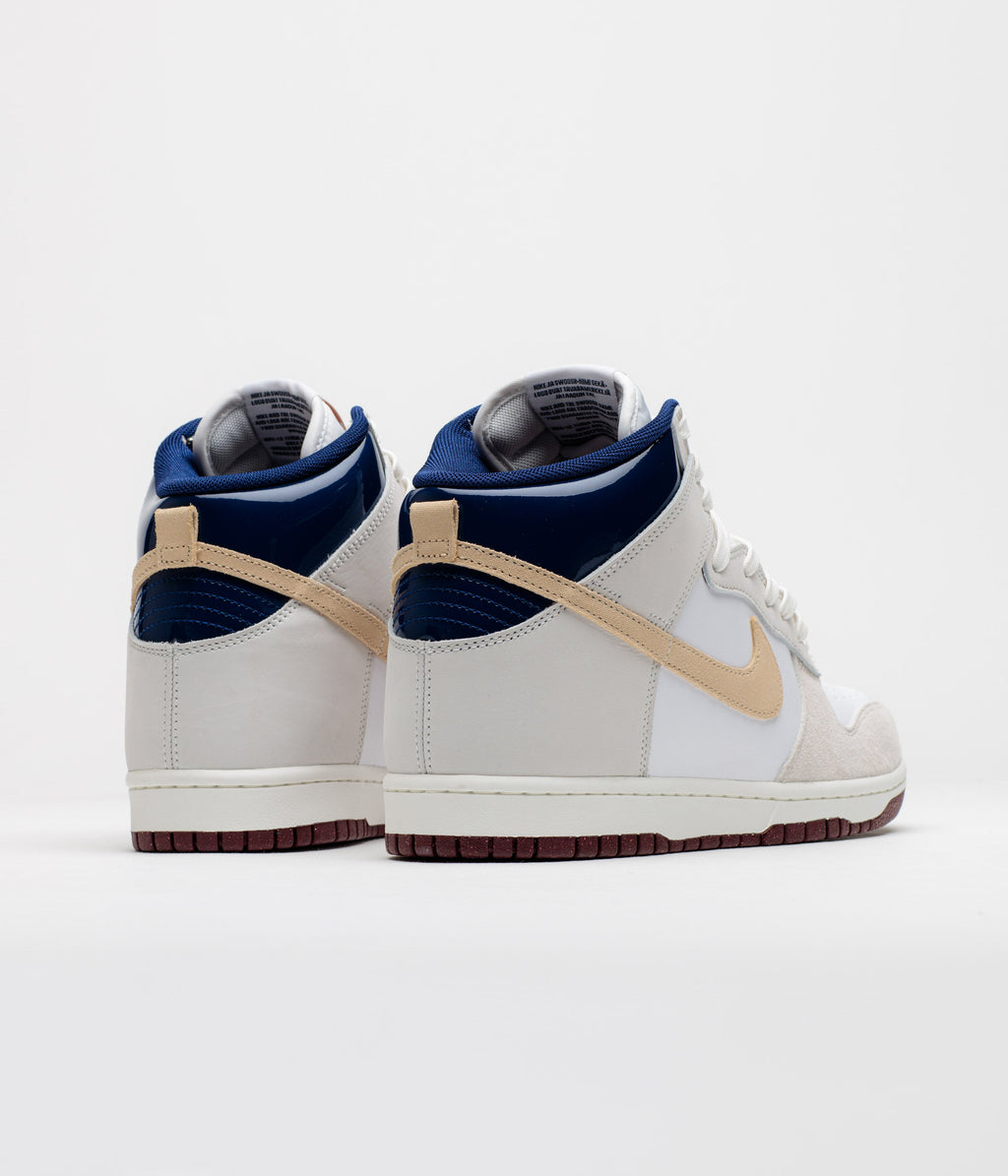 Nike SB x Beyond Dunk High Pro Shoes - White / Ivory - Sand Dune - Blue Void