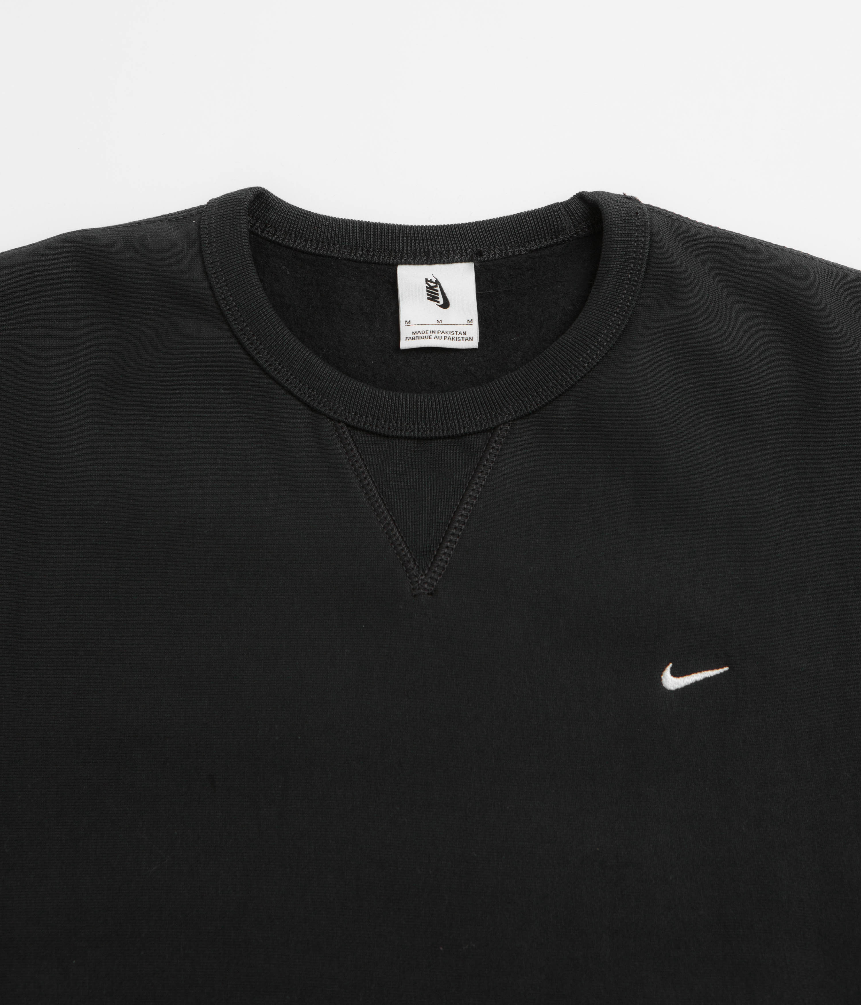 Nike Solo Swoosh Crewneck Sweatshirt - Black / White / White
