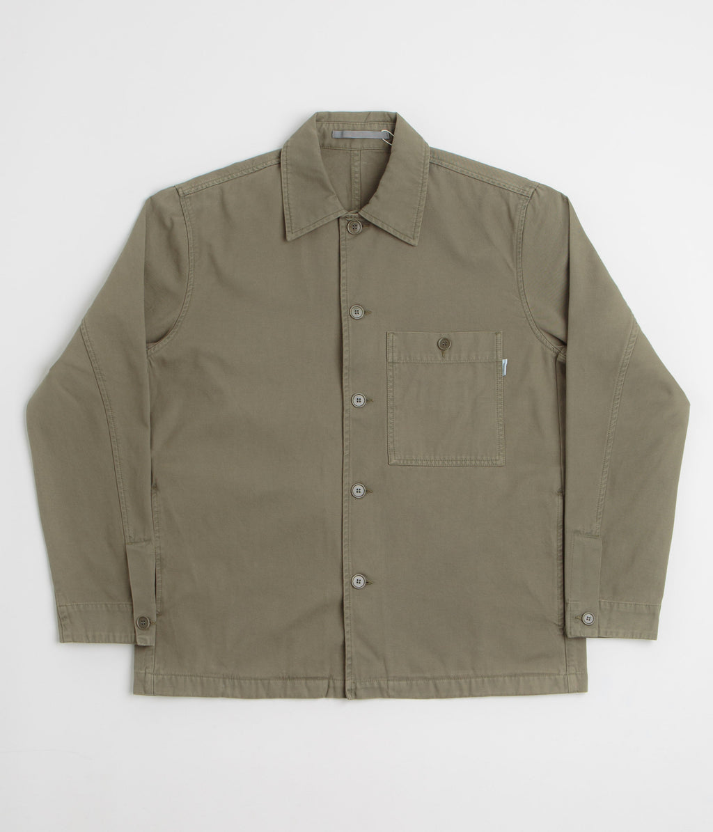Norse Projects Standard Twill Overshirt - Sediment Green