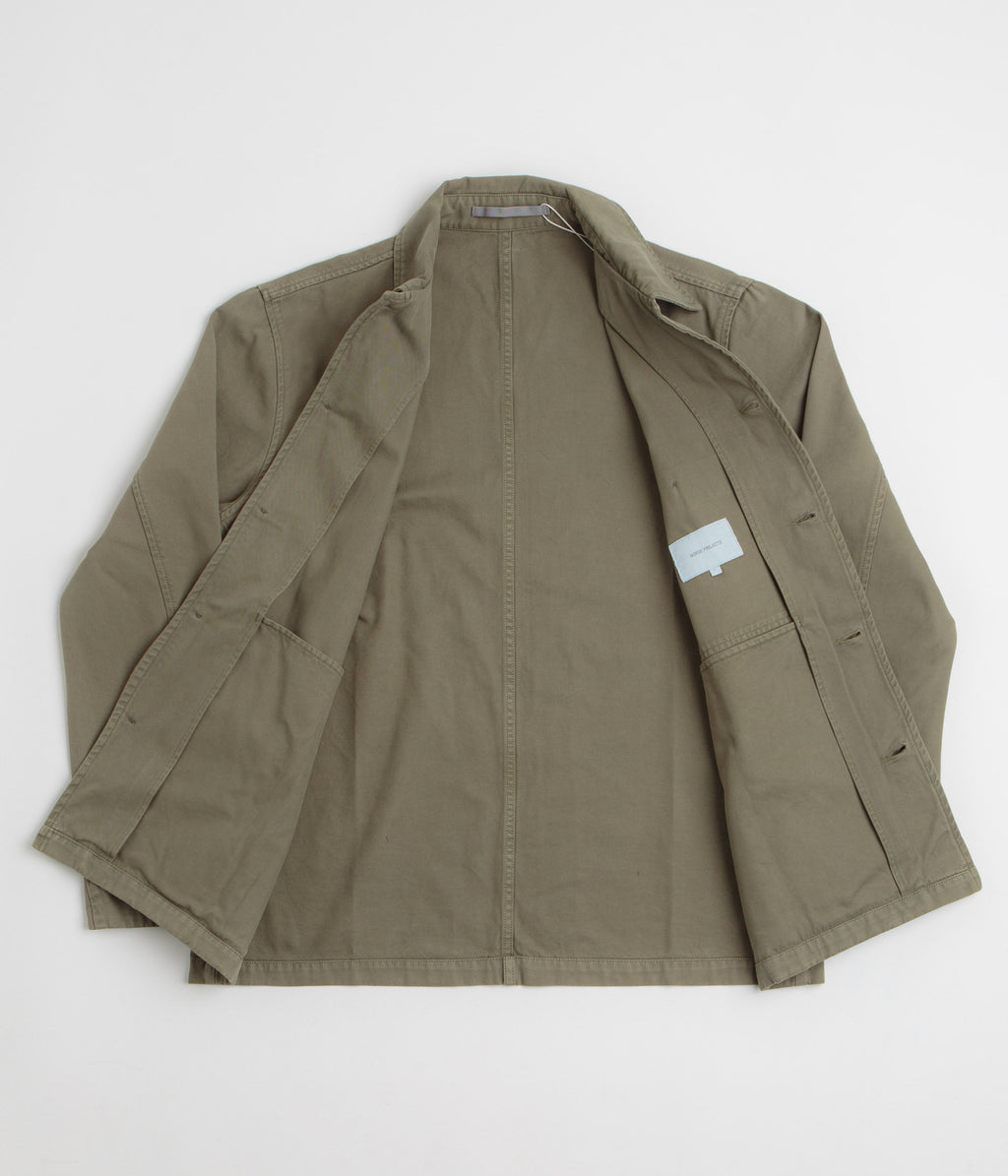Norse Projects Standard Twill Overshirt - Sediment Green