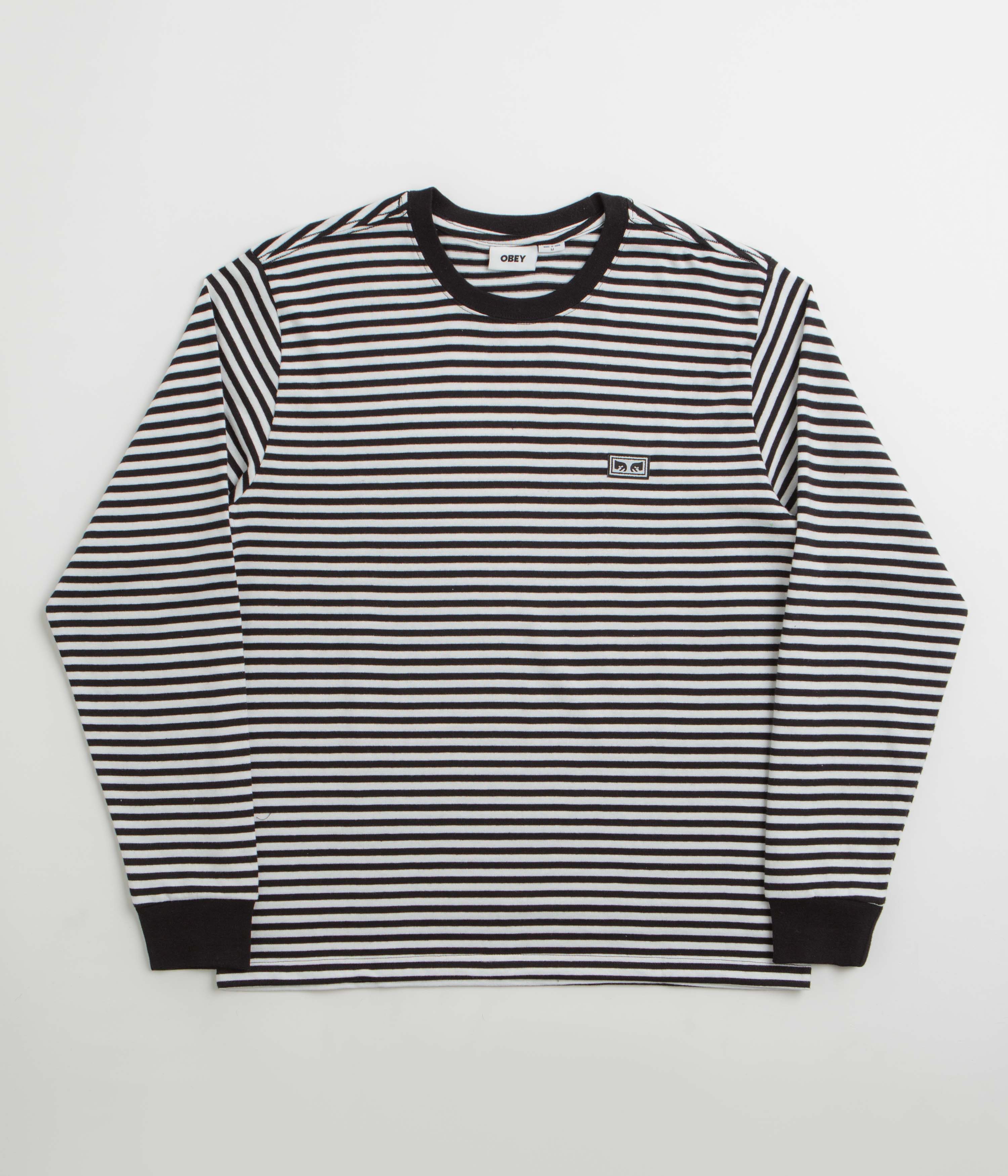 Obey Established Works Eyes Stripe Long Sleeve T-Shirt - Black Multi