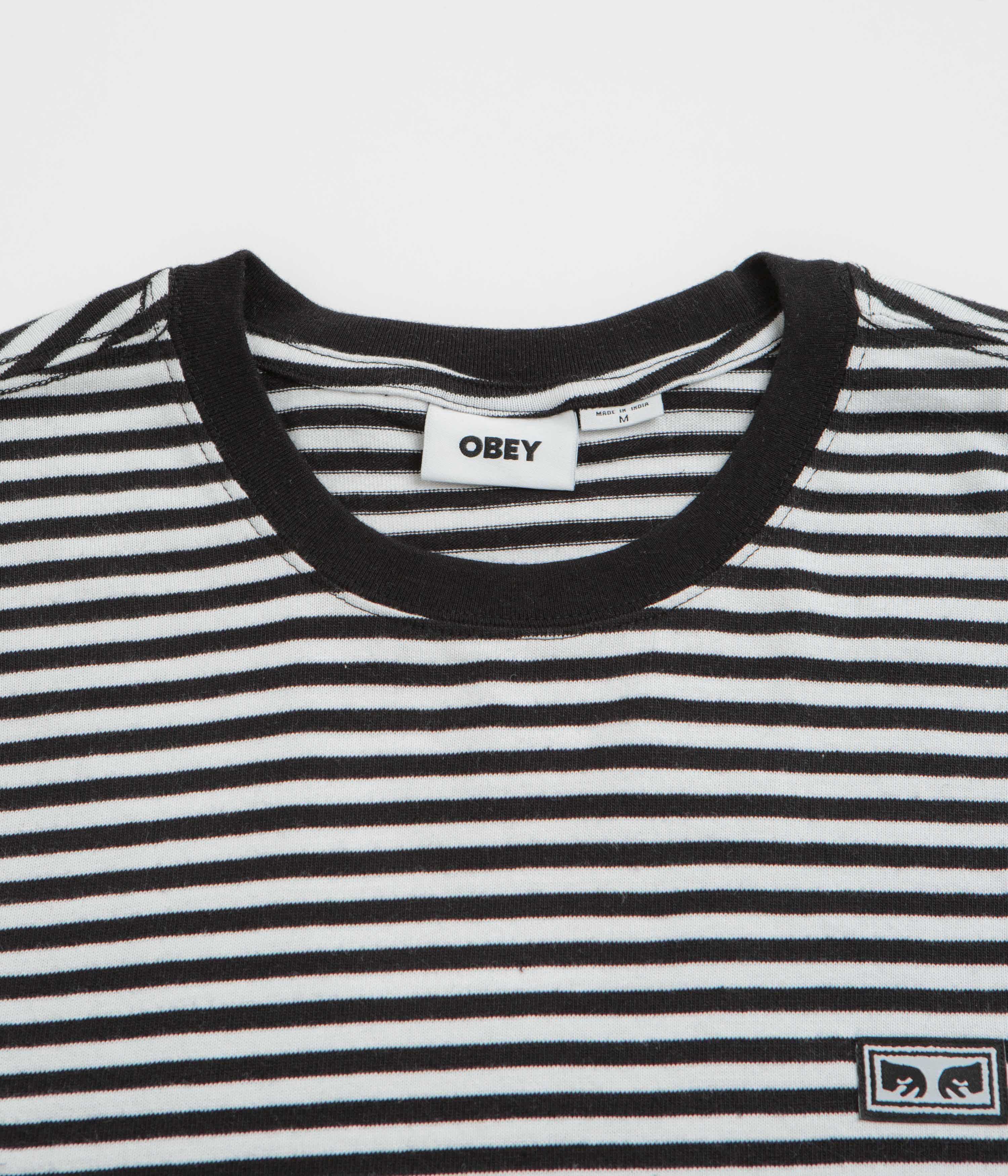 Obey Established Works Eyes Stripe Long Sleeve T-Shirt - Black Multi