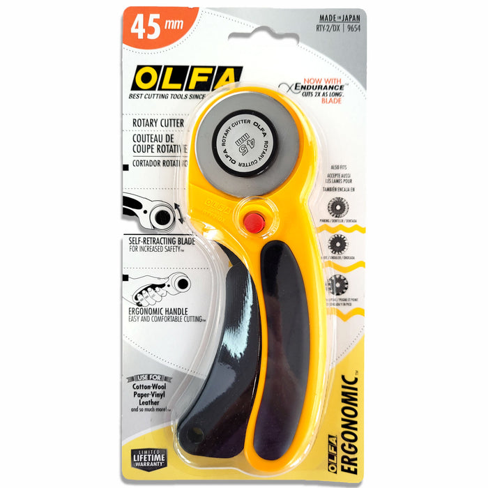 Olfa 45mm Rotary Cutter - Ergonomic Handle