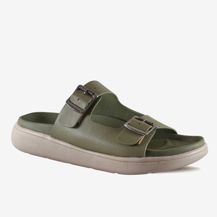 Olivia Slides – Green Comfort Sandals for Women
