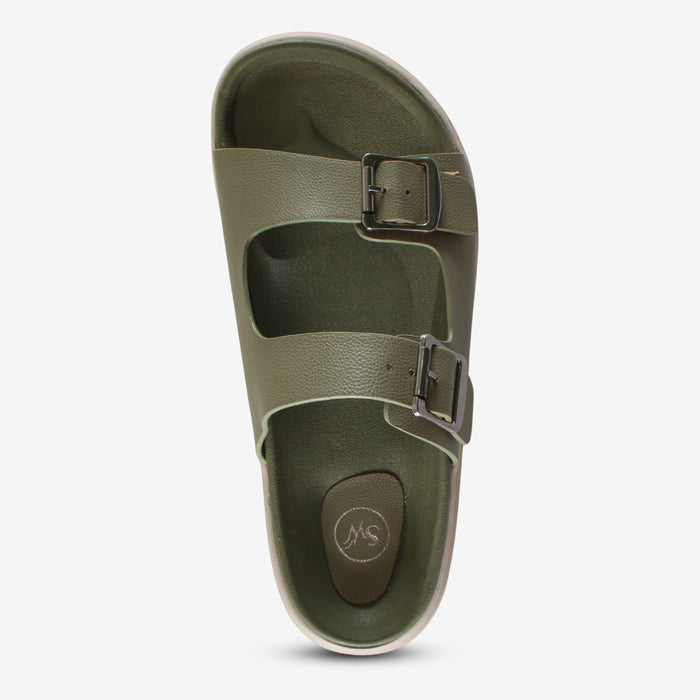 Olivia Slides – Green Comfort Sandals for Women