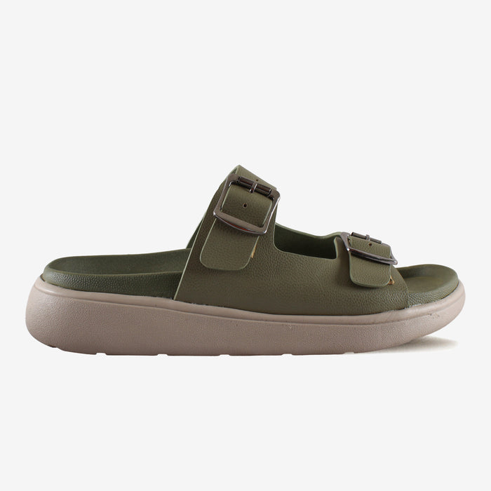 Olivia Slides – Green Comfort Sandals for Women