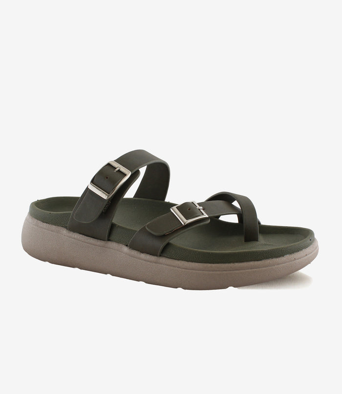 Olivia Toe Strap – Green Comfort Sandals for Women