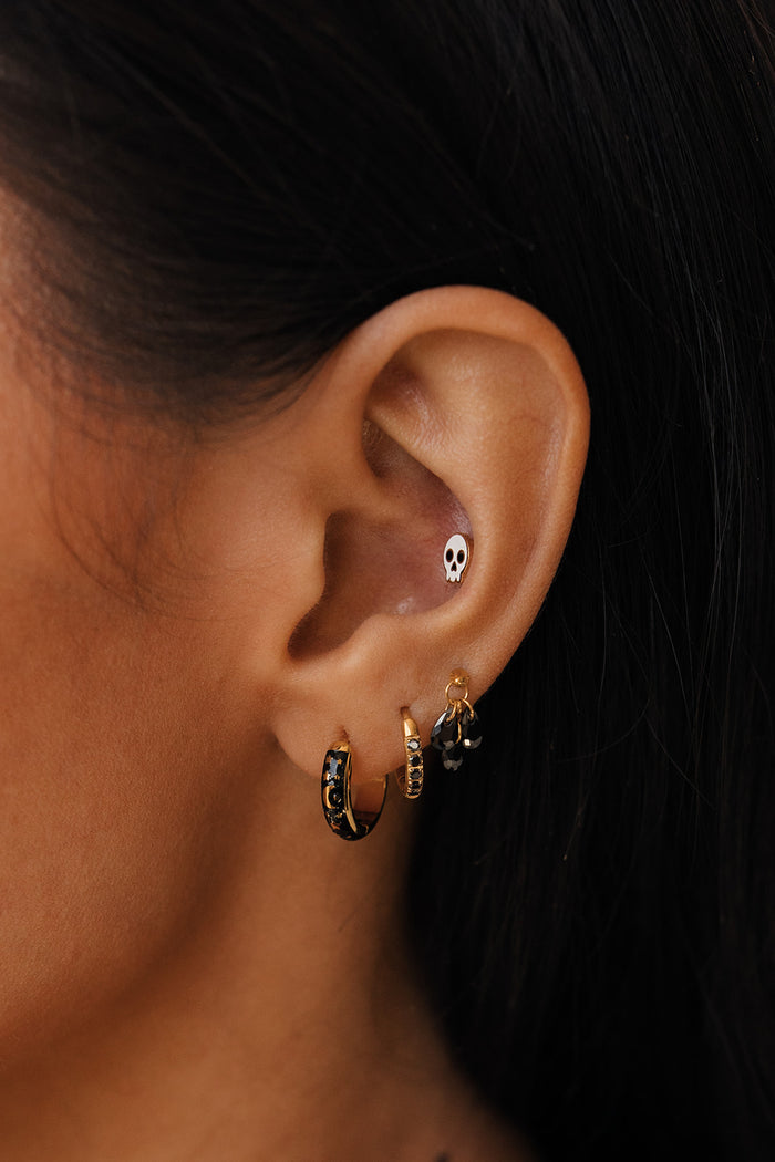 Onyx Dress Me Up Hoops in Titanium