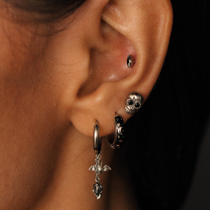 Onyx Marquise Flat Back Stud