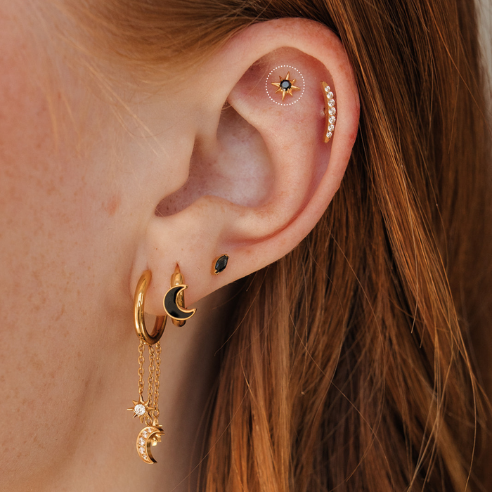 Onyx Stellar Flat Back Stud