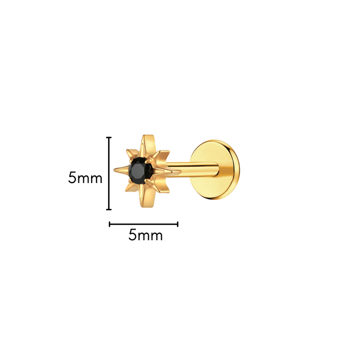 Onyx Stellar Flat Back Stud