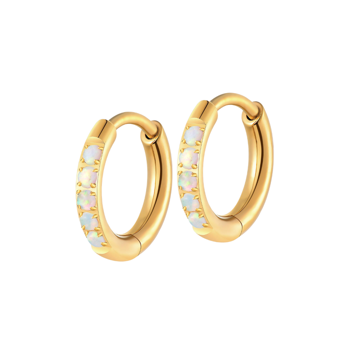 Opal Dress me up Hoops in Titanium