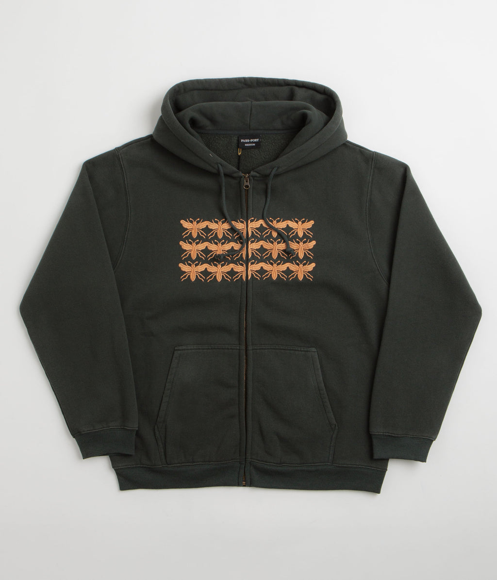Pass Port Scissorcraft Full Zip Hoodie - Seaweed