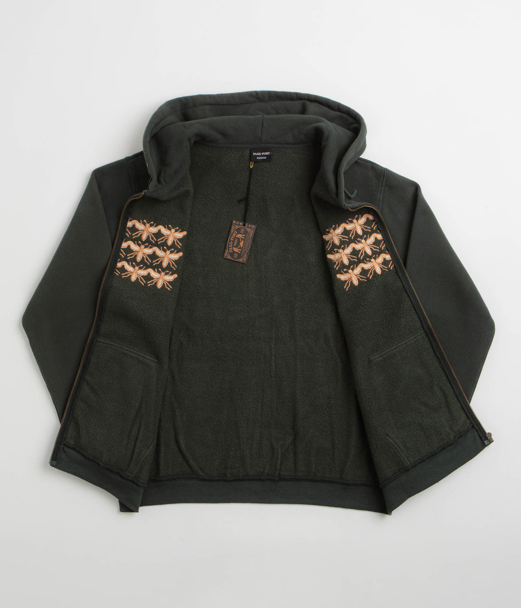 Pass Port Scissorcraft Full Zip Hoodie - Seaweed