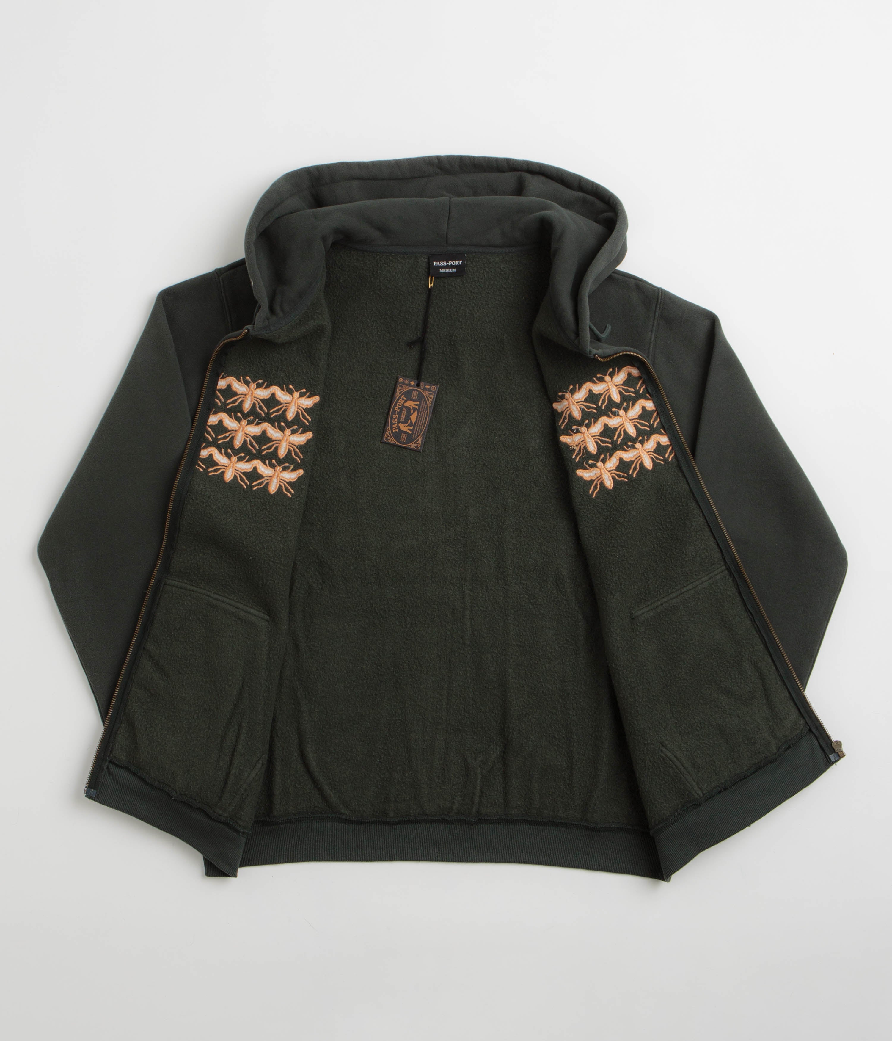 Pass Port Scissorcraft Full Zip Hoodie - Seaweed