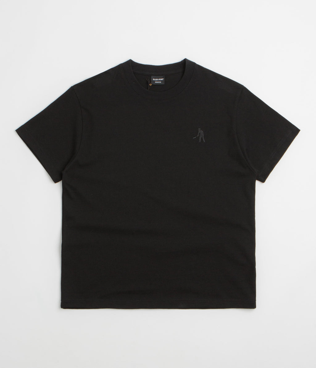 Pass Port Solid Workers T-Shirt - Black