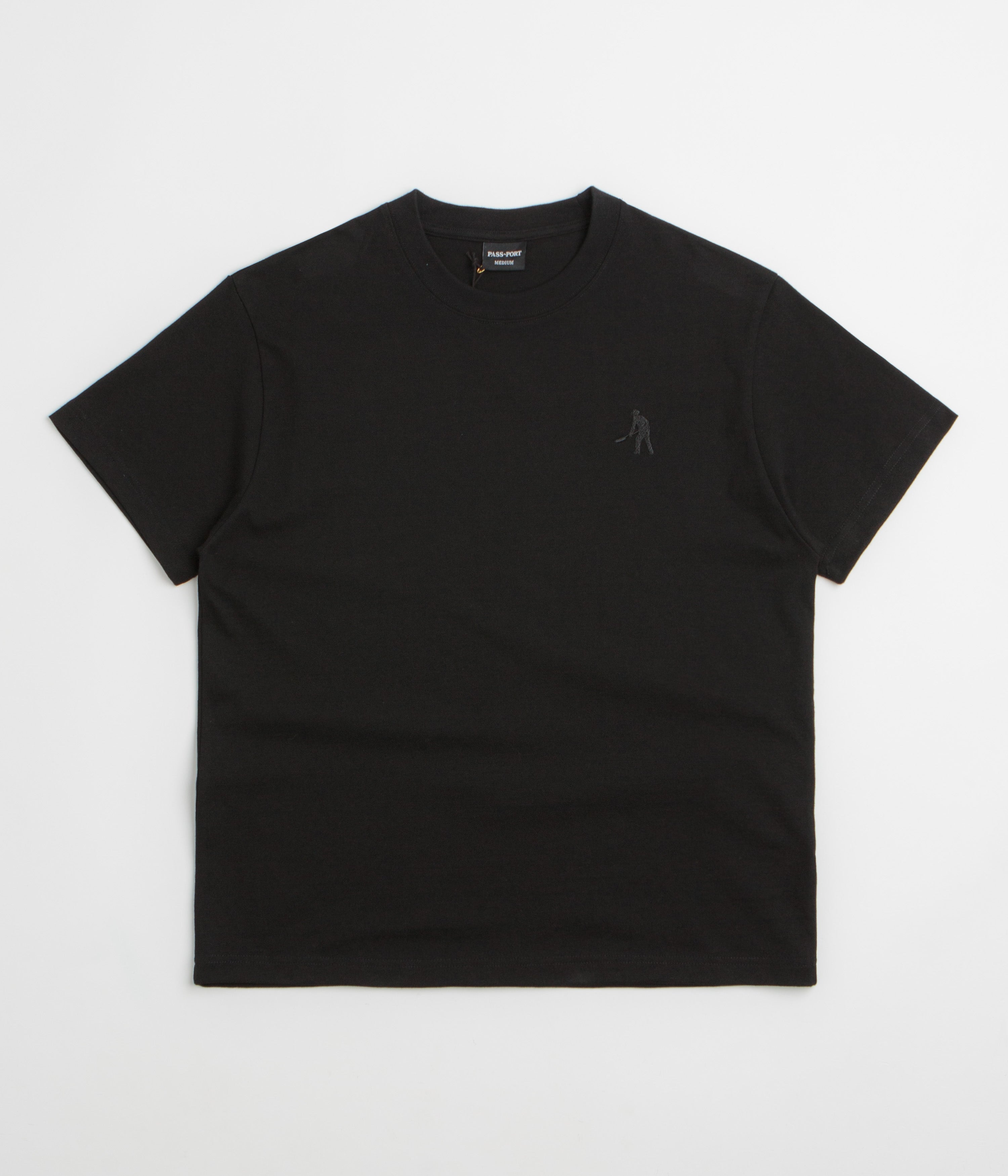 Pass Port Solid Workers T-Shirt - Black