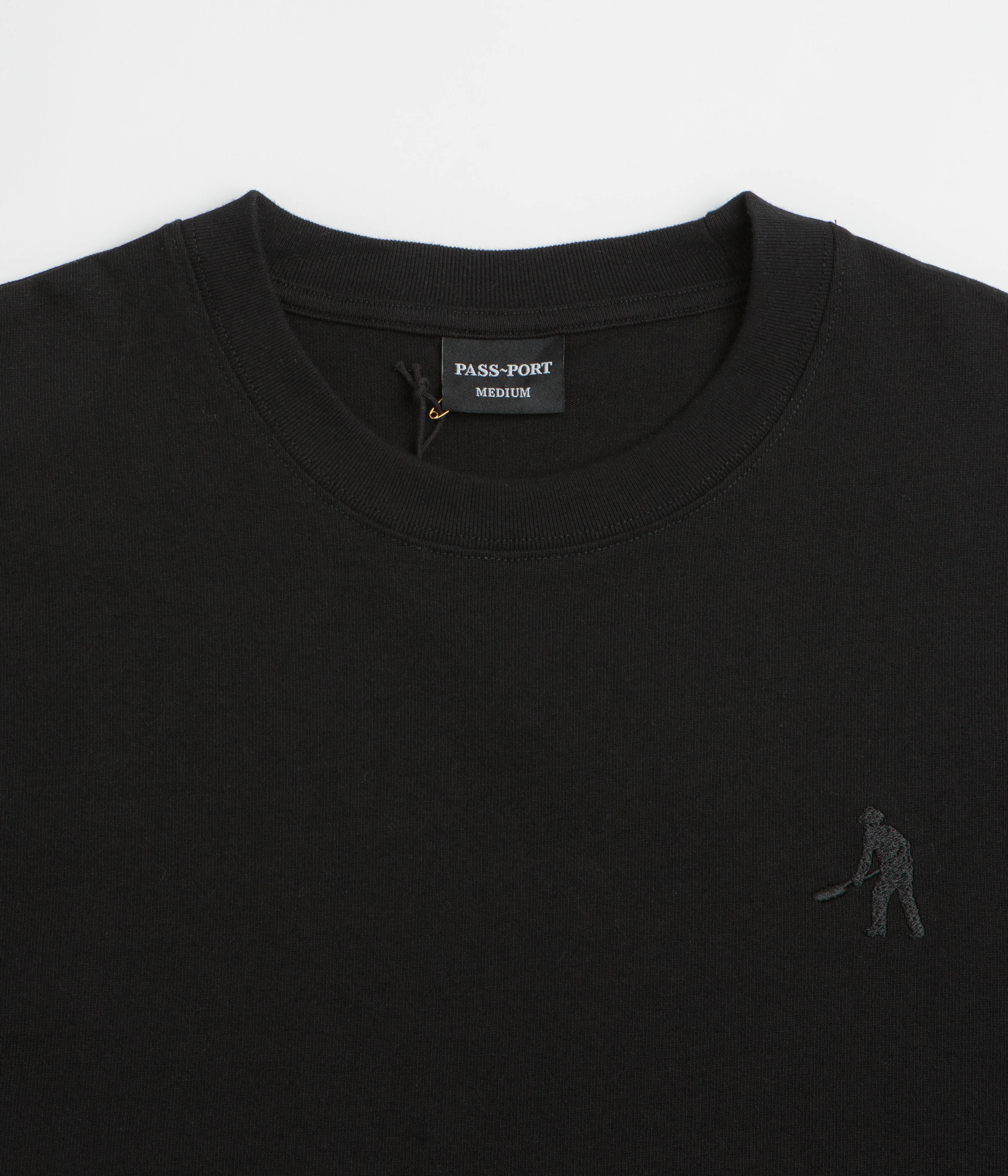Pass Port Solid Workers T-Shirt - Black
