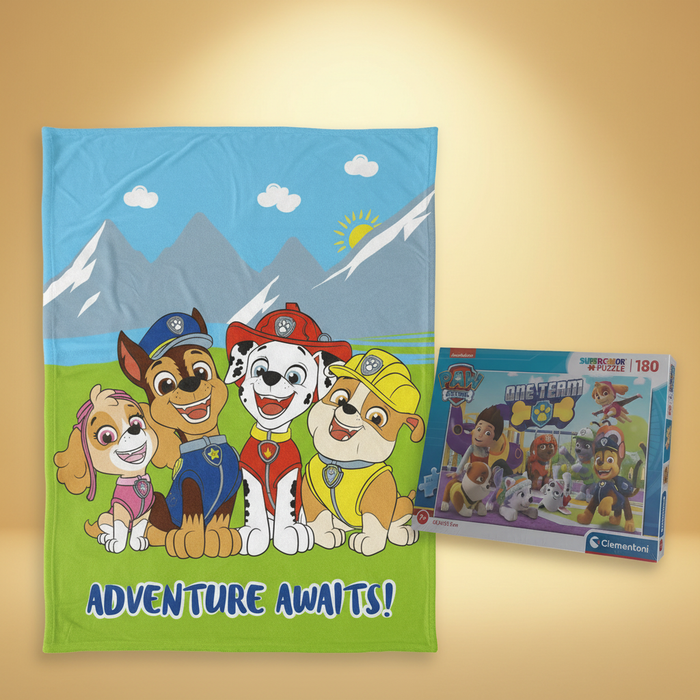 Paw Patrol Vliesdecke und Puzzle 180 Teile Set