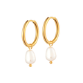 Pearl Charm Hoops