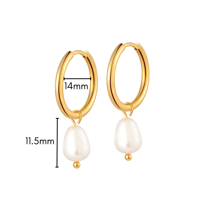 Pearl Charm Hoops