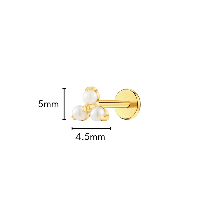 Pearl Trinity Flat Back Stud