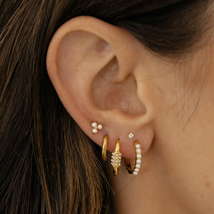 Petite Pearl Hoops