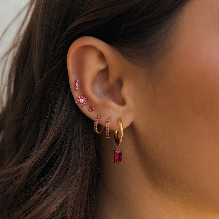 Pink Punch Classy Girl Flat Back Stud