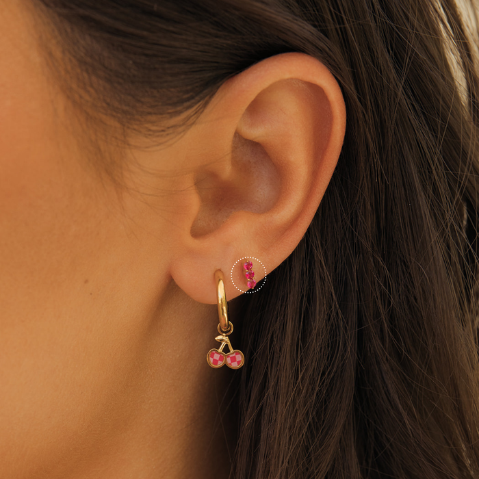 Pink Punch Tiny Trio Flat Back Stud