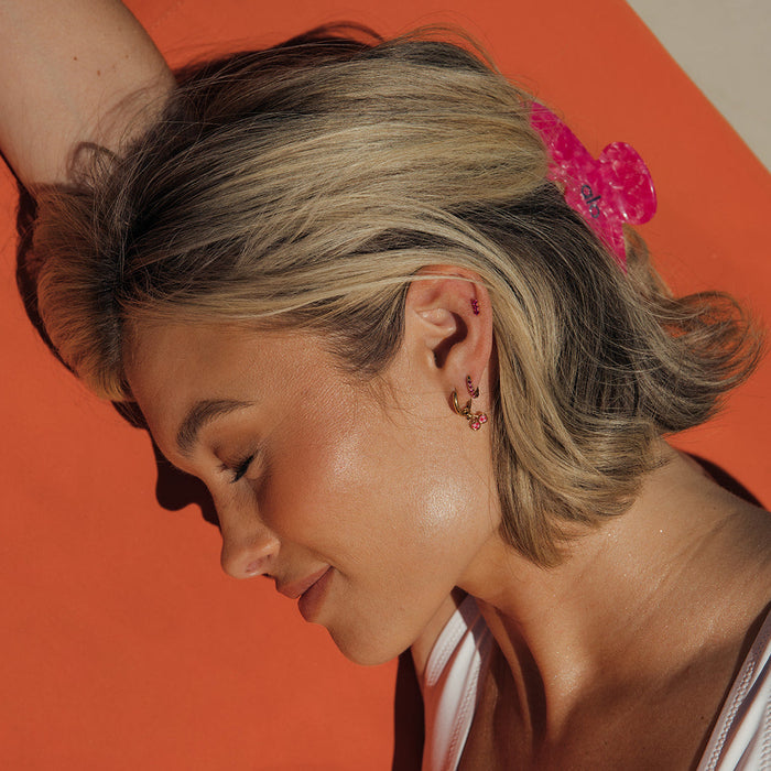 Pink Punch Tiny Trio Flat Back Stud