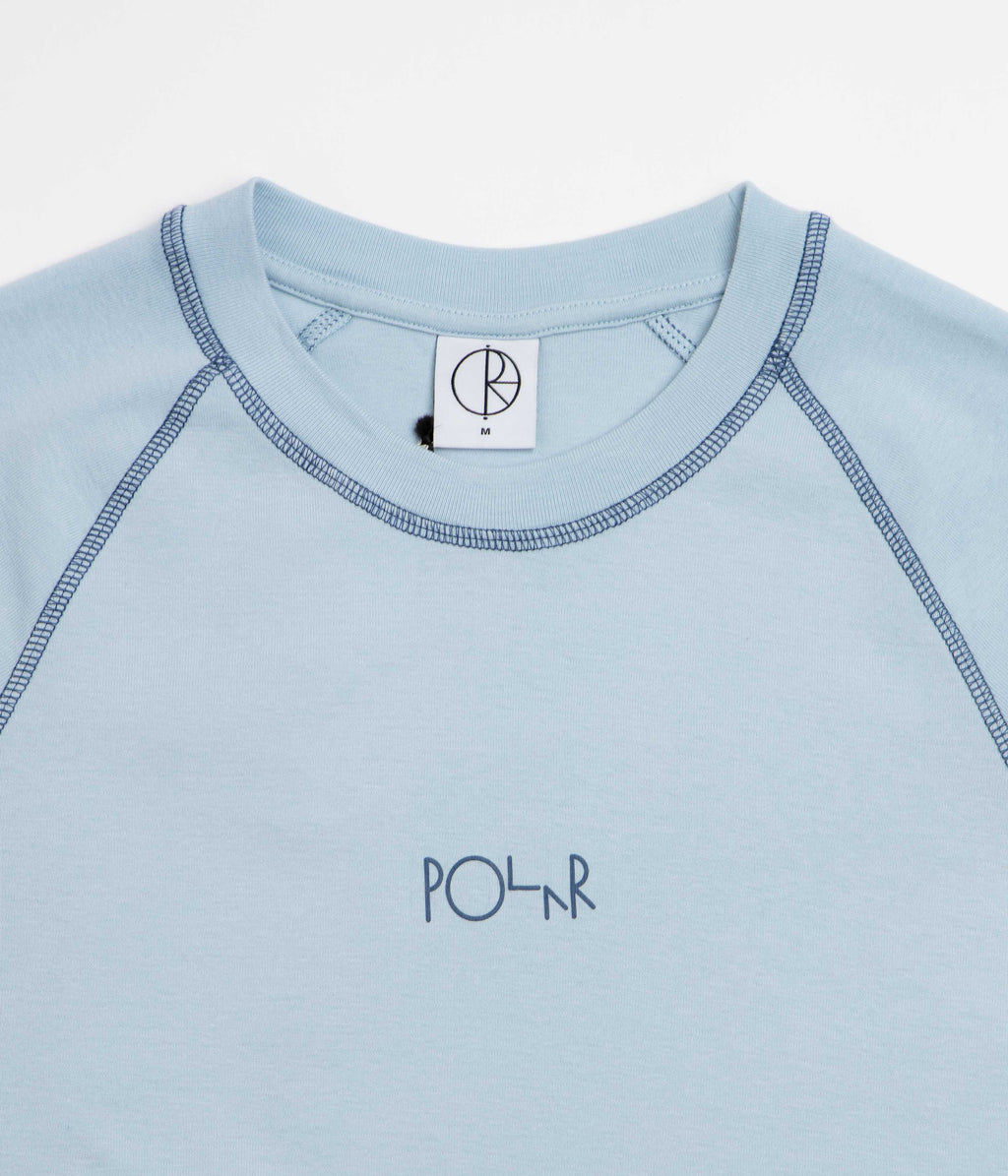 Polar Womens Script Logo Baby T-Shirt - Light Blue / Dark Blue