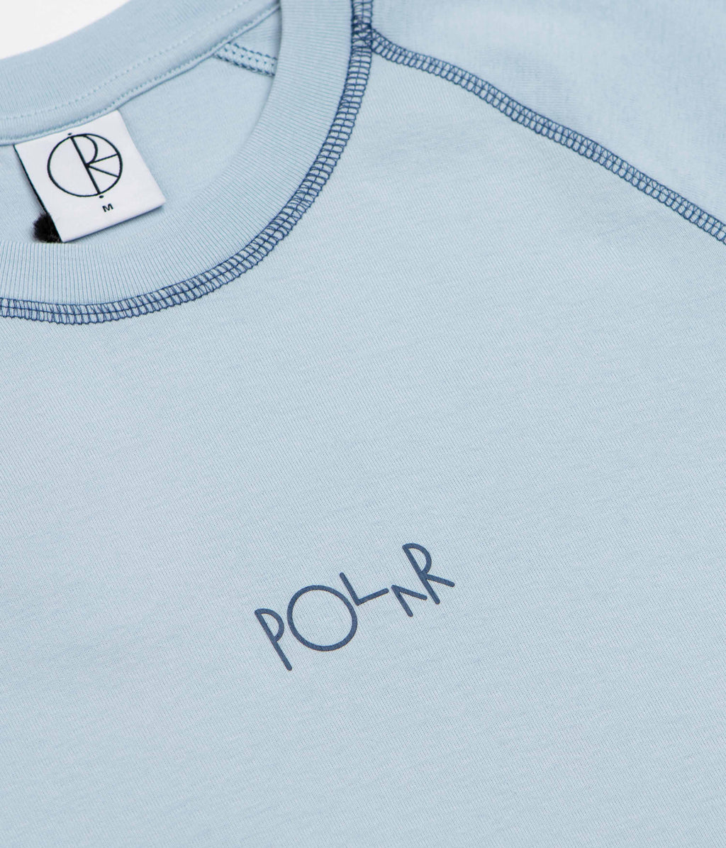 Polar Womens Script Logo Baby T-Shirt - Light Blue / Dark Blue