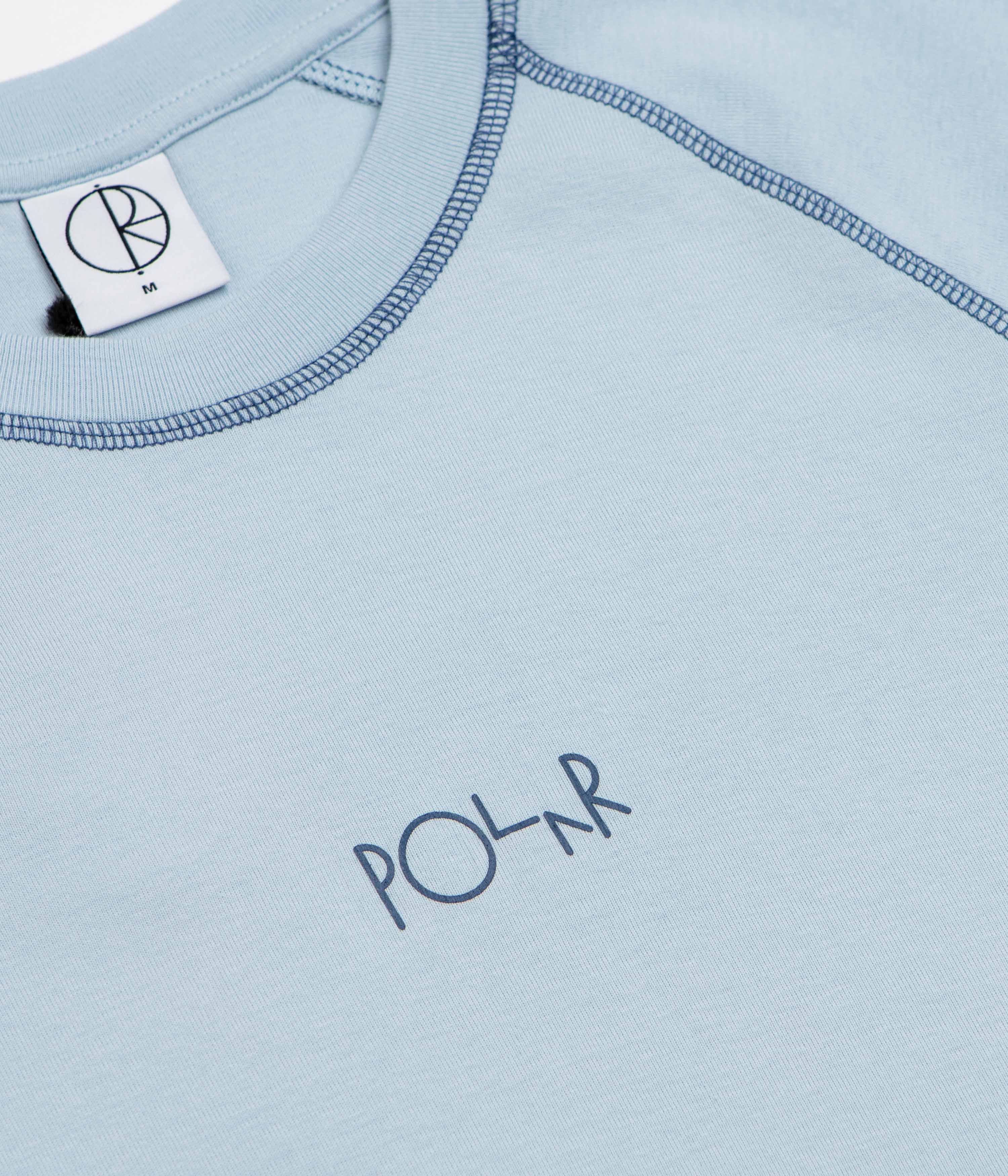 Polar Womens Script Logo Baby T-Shirt - Light Blue / Dark Blue