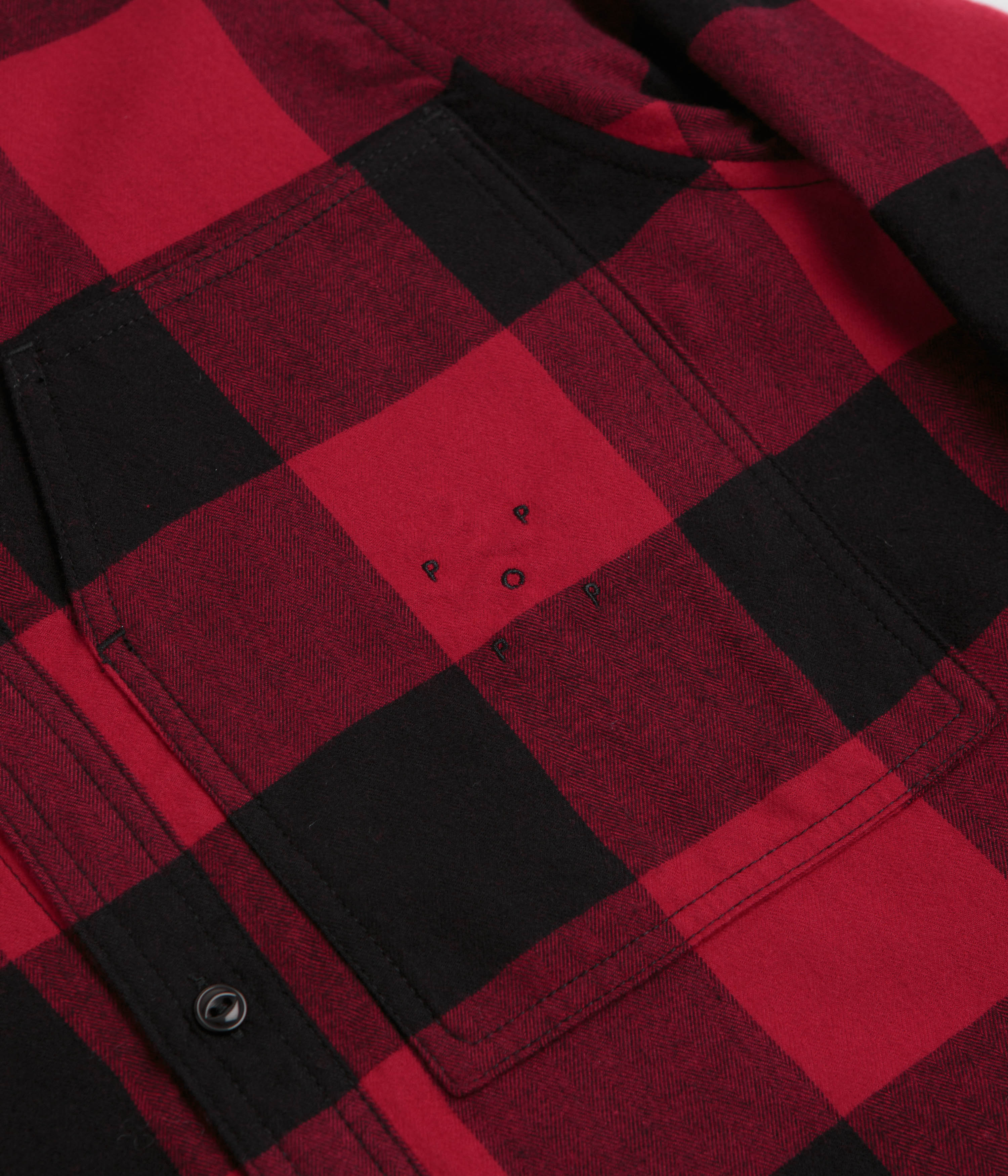 Pop Trading Company Checked BD Shirt - Black / Red