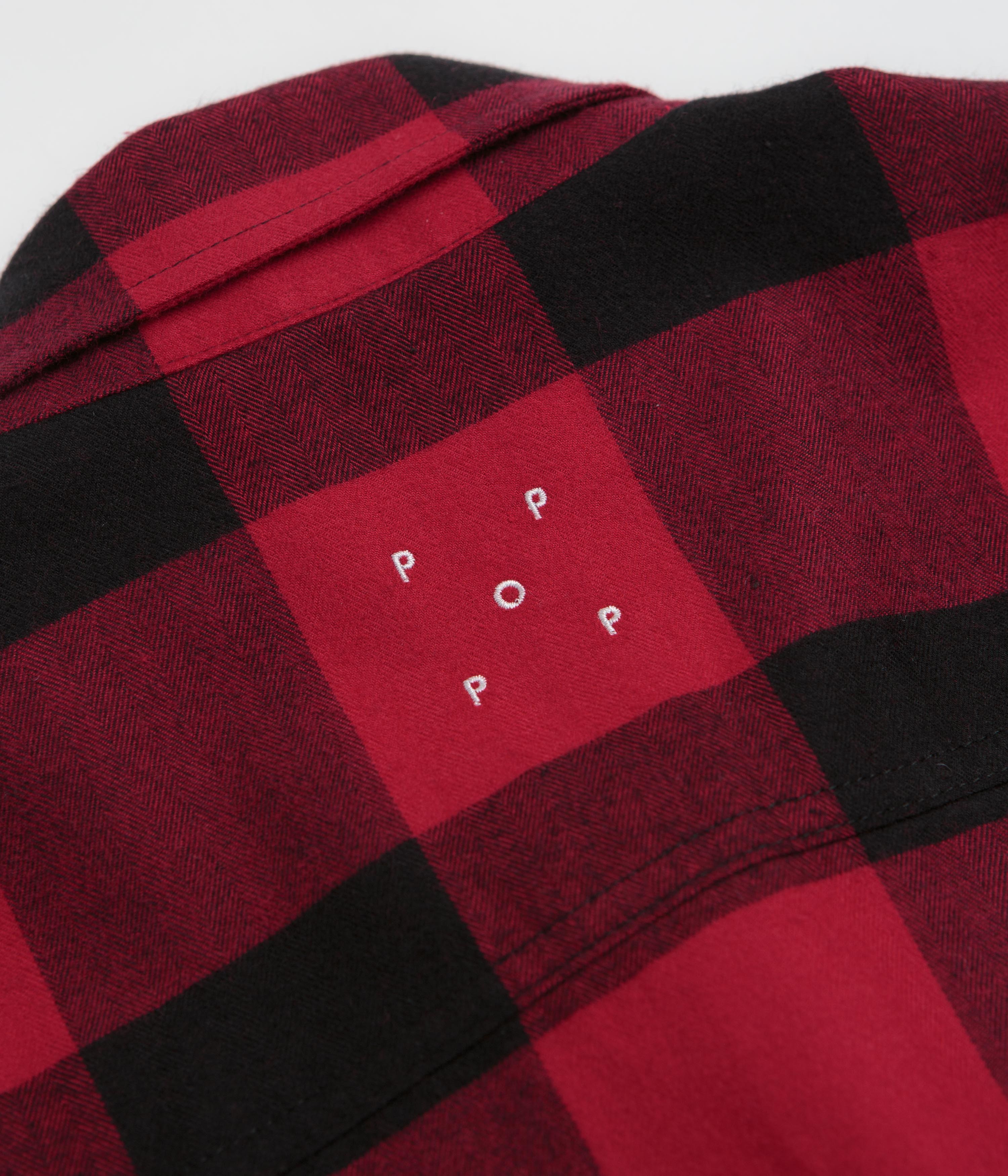 Pop Trading Company Checked BD Shirt - Black / Red