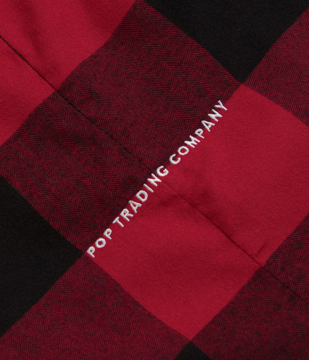 Pop Trading Company Checked BD Shirt - Black / Red