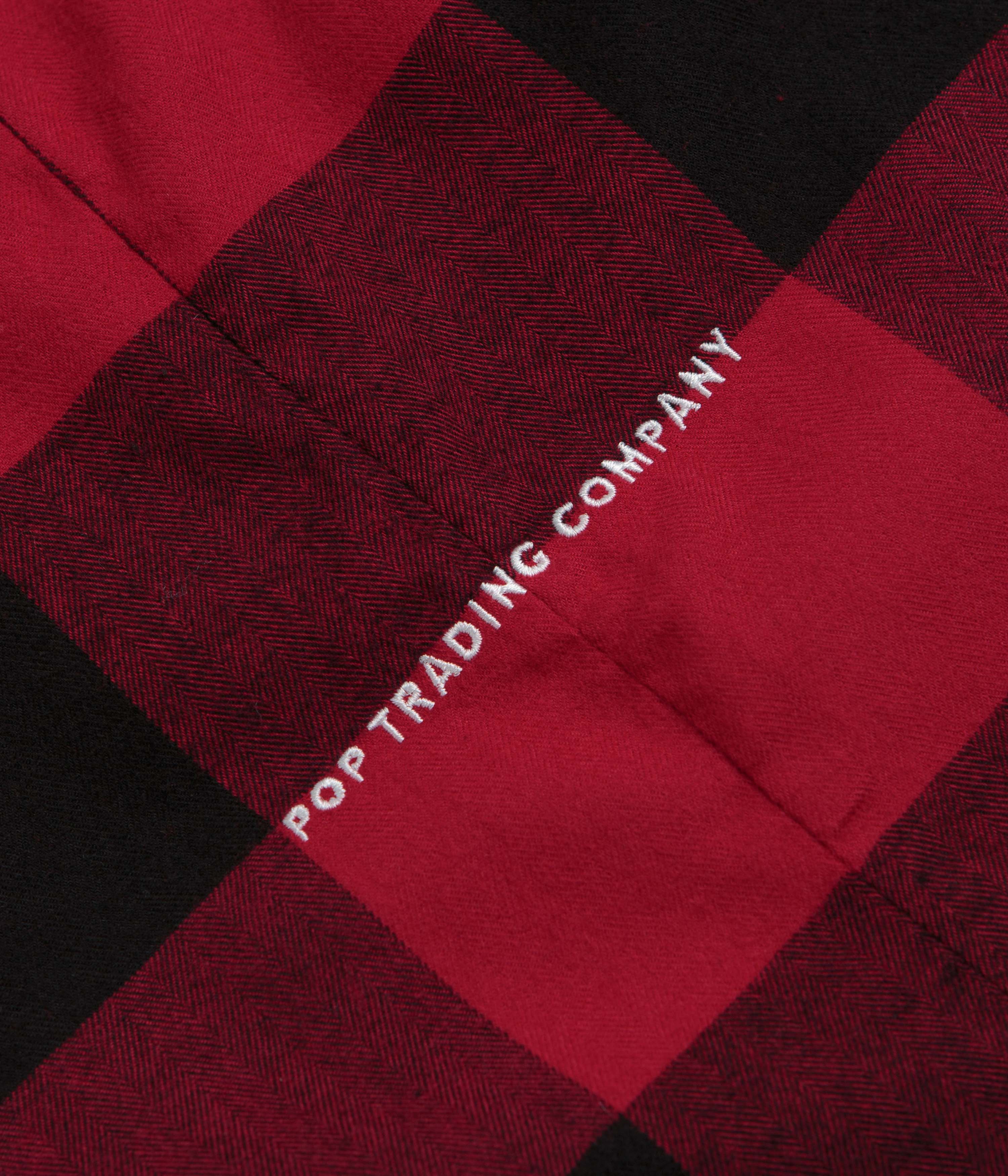 Pop Trading Company Checked BD Shirt - Black / Red